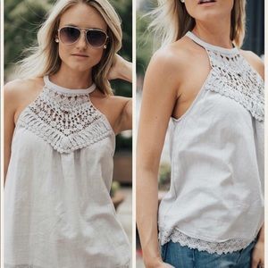 Crochet Halter in Gray